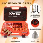 61Pcs Thread Chaser Repair Kit, Rethread Repair Tool, UNC UNF & Metric Thread Restorer Set with Thread Pitch Gauge