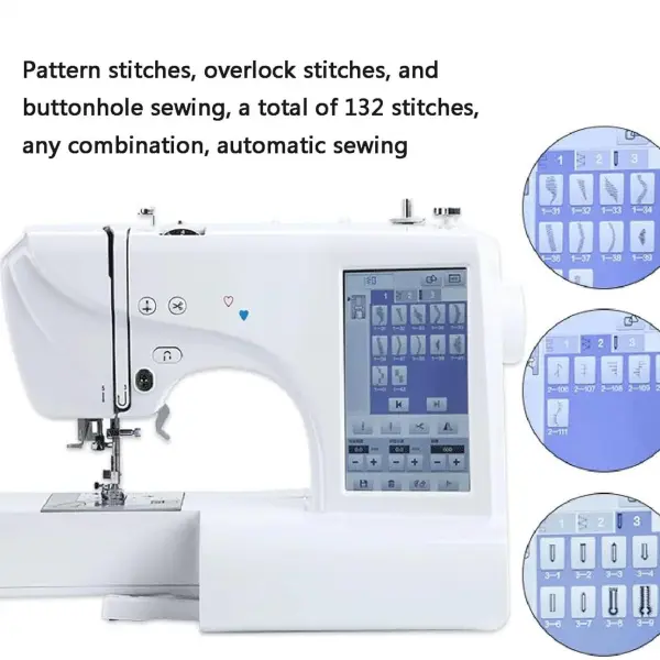 7-Inch Computerised Digital Sewing Machine,3.93"x3.93"/3.93"x9.25" embroidery area+Multiple patterns can be imported,LED Lighting,Multifunctional Industrial Sewing Machine