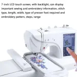 7-Inch Computerised Digital Sewing Machine,3.93"x3.93"/3.93"x9.25" embroidery area+Multiple patterns can be imported,LED Lighting,Multifunctional Industrial Sewing Machine