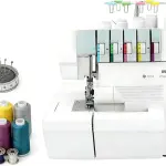 150W Overlocker Sewing Machine - 2-3-4-5 Stitch Capabilities, Professional Heavy-Duty Coverstitch, Digital Pressure & Adjustable Foot Controller for Home & Tailoring.
