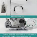 150W Overlocker Sewing Machine - 2-3-4-5 Stitch Capabilities, Professional Heavy-Duty Coverstitch, Digital Pressure & Adjustable Foot Controller for Home & Tailoring.