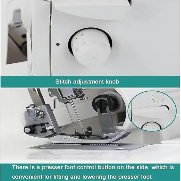 150W Overlocker Sewing Machine - 2-3-4-5 Stitch Capabilities, Professional Heavy-Duty Coverstitch, Digital Pressure & Adjustable Foot Controller for Home & Tailoring.