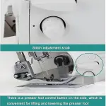 150W Overlocker Sewing Machine - 2-3-4-5 Stitch Capabilities, Professional Heavy-Duty Coverstitch, Digital Pressure & Adjustable Foot Controller for Home & Tailoring.