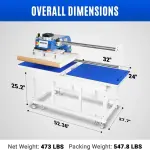 MechMaxx 24x32 Inch (60x80cm) Industrial Pneumatic Dual Platen Heat Press - Auto Lift Digital Sublimation Transfer Machine (220V 8HP),PUD2432