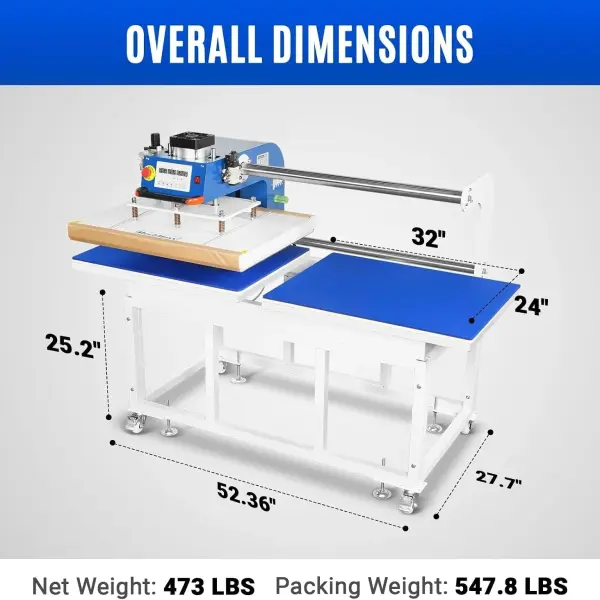 MechMaxx 24x32 Inch (60x80cm) Industrial Pneumatic Dual Platen Heat Press - Auto Lift Digital Sublimation Transfer Machine (220V 8HP),PUD2432