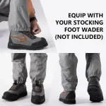 BASSDASH Men’s Wading Boots Lightweight Anti-Slip Rubber Sole Fly Fishing Wading Shoes