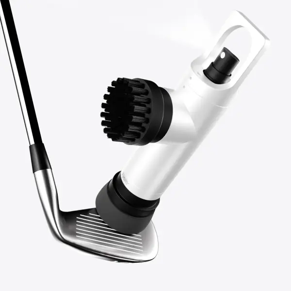Golf Club Brush Cleaner with Water Spray Bottle and Sponge - Clean Golf Clubs Golf Balls Shoes All at Once - Heavy Duty - Golf Cleaning Device - Golf Accessories- USA Company (Pearl White)