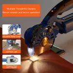 Electric Fabric Rotary Cutter with 2x16.8V Battery, Cordless Speed Adjustable Scissor 125mm Round Knife Leather Cutting Machine Suitable, for Multi-Layer Fabric
