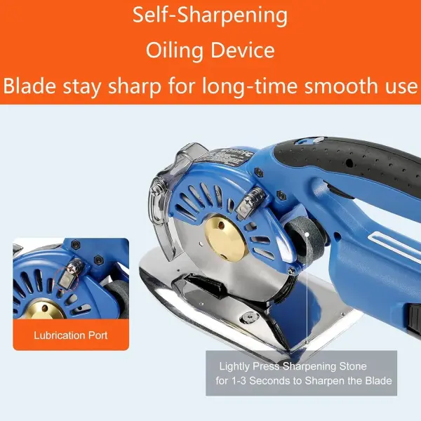 Electric Fabric Rotary Cutter with 2x16.8V Battery, Cordless Speed Adjustable Scissor 125mm Round Knife Leather Cutting Machine Suitable, for Multi-Layer Fabric