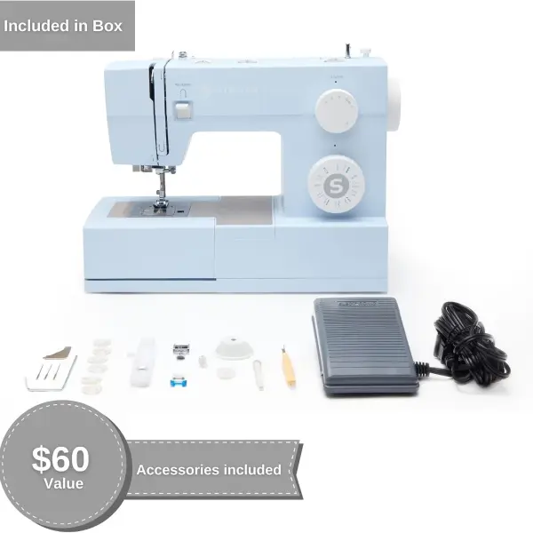 SINGER® HD 4423 (Meltwater Blue) High Speed Sewing Machine + Accessories | 23 Built-In Stitches Deliver 97 Stitch Applications | 50% More Power, 1100 Stitches/Min | Metal Frame, 1-Step Buttonhole