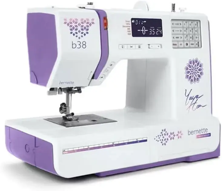 Bernette B38 Yaya Han Edition Computerized Sewing Machine | 394 Built-In Stitches, LCD Display, Automatic Thread Cutter, Adjustable Presser Foot Pressure, 8 Presser Feet