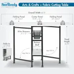 Studio Designs Sew Ready Fabric Cutting Standing Table with Craft Organizers - 58.75" W x 36.5" D x 30" H - Charcoal / White