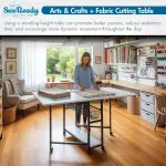 Studio Designs Sew Ready Fabric Cutting Standing Table with Craft Organizers - 58.75" W x 36.5" D x 30" H - Charcoal / White