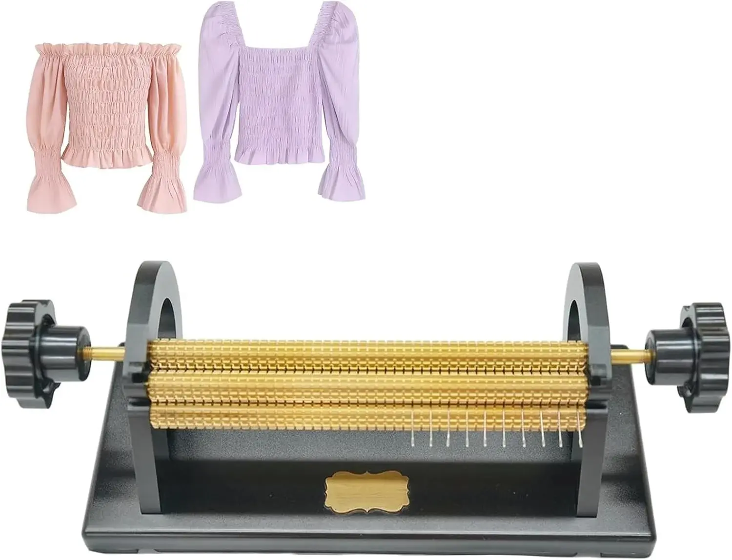 Adjustable Smocking Pleater,24 Row Smocking Pleater with 24 Sewing Needles & Tool Kit, 47 Positions,Even Fabric Folds, 0.5 cm Stitch Spacing, for Costume & Craft Sewing