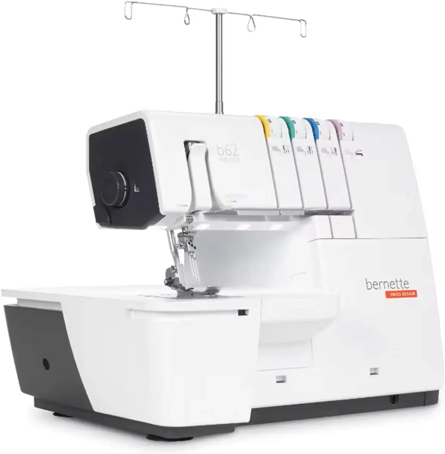 Bernette B62 Airlock Coverstitch Machine Bundle | Air Threader, Thread Needles, Bobbins, LED Light, Extension Table | Heavy Duty, Sewing & Quilting Kit with Tools for Beginner & Professional Use
