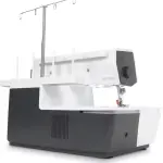 Bernette B62 Airlock Coverstitch Machine Bundle | Air Threader, Thread Needles, Bobbins, LED Light, Extension Table | Heavy Duty, Sewing & Quilting Kit with Tools for Beginner & Professional Use