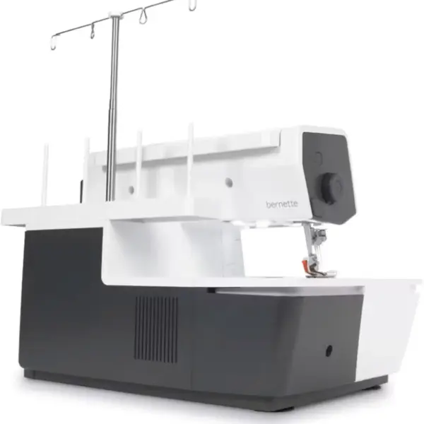 Bernette B62 Airlock Coverstitch Machine Bundle | Air Threader, Thread Needles, Bobbins, LED Light, Extension Table | Heavy Duty, Sewing & Quilting Kit with Tools for Beginner & Professional Use