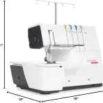 Bernette B62 Airlock Coverstitch Machine Bundle | Air Threader, Thread Needles, Bobbins, LED Light, Extension Table | Heavy Duty, Sewing & Quilting Kit with Tools for Beginner & Professional Use