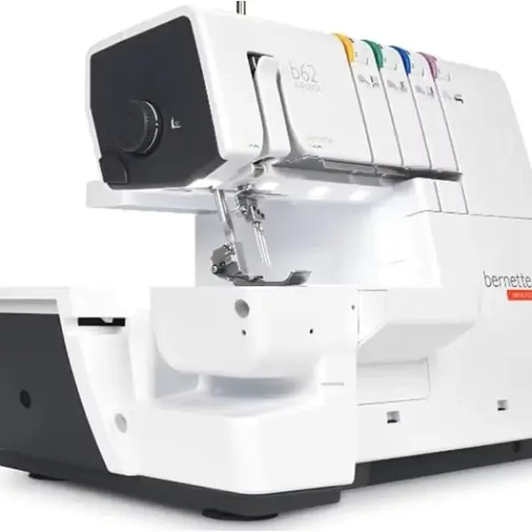 Bernette B62 Airlock Coverstitch Machine Bundle | Air Threader, Thread Needles, Bobbins, LED Light, Extension Table | Heavy Duty, Sewing & Quilting Kit with Tools for Beginner & Professional Use