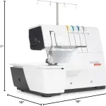 Bernette B62 Airlock Coverstitch Machine Bundle | Air Threader, Thread Needles, Bobbins, LED Light, Extension Table | Heavy Duty, Sewing & Quilting Kit with Tools for Beginner & Professional Use