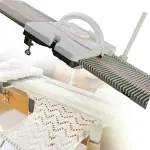 Silver Reed Flat Knitting Machine Kit, LK150 6.5mm Mid Gauge 150 Stitches Semi-Automatic Weaving Machine, Household Sewing Tools with Yarn Accessories for Handmade Clothing & Daily Knitting