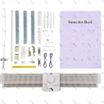 Silver Reed Flat Knitting Machine Kit, LK150 6.5mm Mid Gauge 150 Stitches Semi-Automatic Weaving Machine, Household Sewing Tools with Yarn Accessories for Handmade Clothing & Daily Knitting