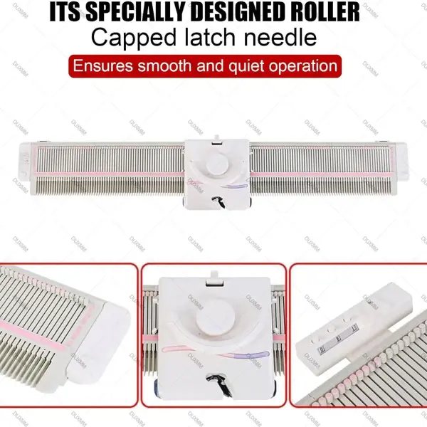 Silver Reed Flat Knitting Machine Kit, LK150 6.5mm Mid Gauge 150 Stitches Semi-Automatic Weaving Machine, Household Sewing Tools with Yarn Accessories for Handmade Clothing & Daily Knitting