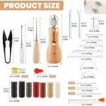 Sewing Awl Kit, Portable Tool Stitching Leather Sewing Thread Awl Tool Professional Leather Stitching Waxed Thread Kit for Furniture 29 Pcs for Sewin g DIY Craft(Color:1)