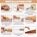 Sewing Awl Kit, Portable Tool Stitching Leather Sewing Thread Awl Tool Professional Leather Stitching Waxed Thread Kit for Furniture 29 Pcs for Sewin g DIY Craft(Color:1)
