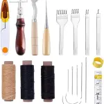 YOtat Professional Leather Craft Tools Kit Hand Sewing Stitching Punch Carving Trencher Thimble Wax Line Needle Craft Tools