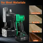 Cordless Bag Closing Machine with 2x3.0A Batteries, Brushless Motor, Battery Bag Sewing Machine Portable Bag Closer Stitcher Packing Machine for Feed Sacks, Rice Bags, Burlap Sack