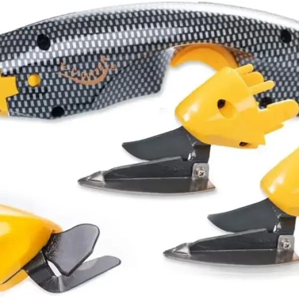 Electric Fabric Scissors, Cordless with 4 Specialized Blades (All-Purpose & Shoe Pattern), Rechargeable for Sewing, Leather, Cardboard Cutting Tools (2Pcs All-Purpose Blade+2Pcs Shoe Blade)