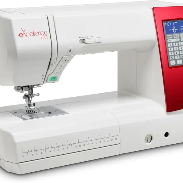 Elna eXcellence 710 Computerized Sewing and Quilting Machine, 11" sewing bed, Include Advanced Dual Feed System, 15 Included Presser Feet, and No Assembly