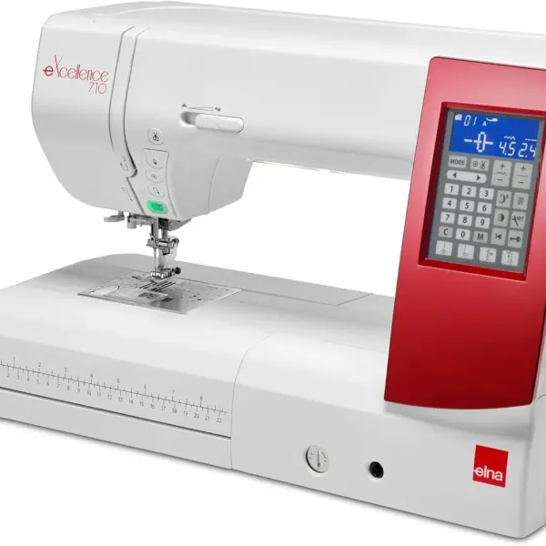 Elna eXcellence 710 Computerized Sewing and Quilting Machine, 11" sewing bed, Include Advanced Dual Feed System, 15 Included Presser Feet, and No Assembly