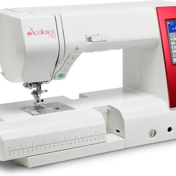 Elna eXcellence 710 Computerized Sewing and Quilting Machine, 11" sewing bed, Include Advanced Dual Feed System, 15 Included Presser Feet, and No Assembly