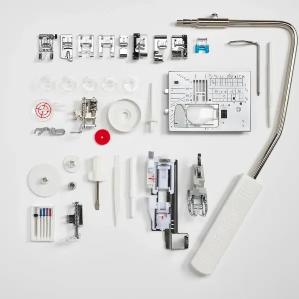 Elna eXcellence 710 Computerized Sewing and Quilting Machine, 11" sewing bed, Include Advanced Dual Feed System, 15 Included Presser Feet, and No Assembly
