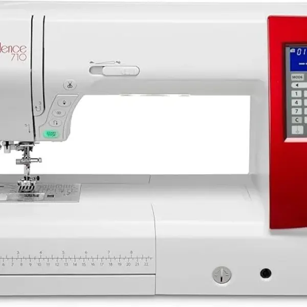 Elna eXcellence 710 Computerized Sewing and Quilting Machine, 11" sewing bed, Include Advanced Dual Feed System, 15 Included Presser Feet, and No Assembly