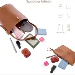 POPSEWING Leather Simple Bucket Crossbody Bag Kits, DIY Shoulder Purse with Sewing Kit, DIY Handmade Bag Kit for Mom Girlfriend (Green)