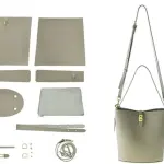 POPSEWING Leather Simple Bucket Crossbody Bag Kits, DIY Shoulder Purse with Sewing Kit, DIY Handmade Bag Kit for Mom Girlfriend (Green)