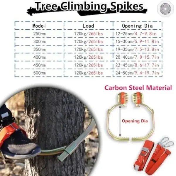 Adjustable Climbing Shoes for Tree Work, High-Altitude Tasks, Comfortable Design, Durable Carbon Steel Construction for Safety and Stability