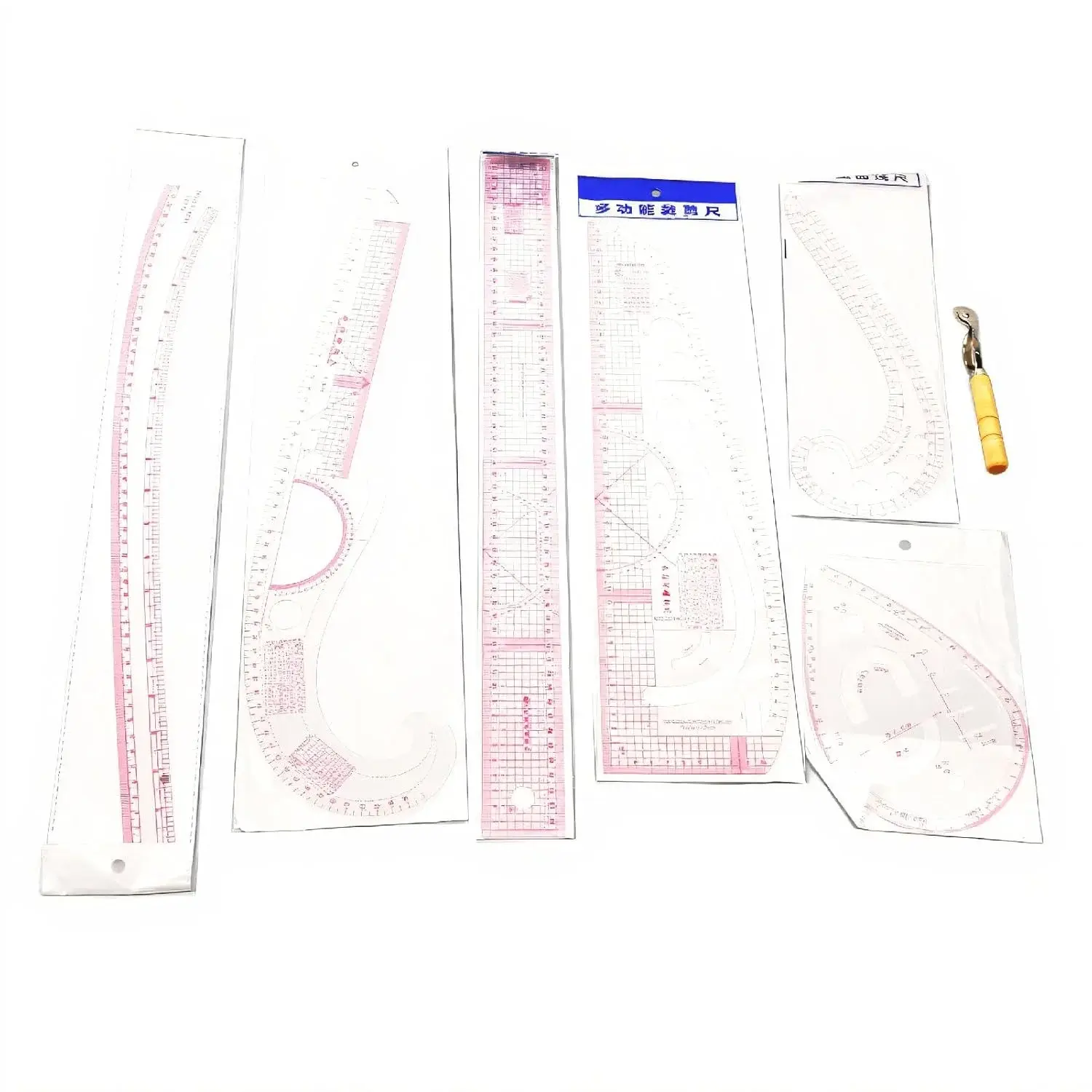 7PCS French Curve Ruler Set, High Accuracy Complete Tools Hip Curve Ruler with Scale, Sewing Ruler | Sewing Tools | Sewing Rulers | Craft Ruler for Beginners Tailors Pattern