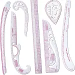 7-Piece French Curve Ruler Set for Pattern Makers, Tailoring, and Fashion Design, Metric Measuring Tools, 23.62 Inch