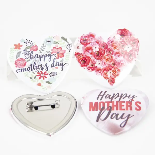 Manual Heart-Shaped Badge Press, with 1000 Heart-Shaped Badge Materials and Cutter, Manual Photo Magnet Badge Maker, Badge Creator Making Tool