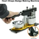 Manual Heart-Shaped Badge Press, with 1000 Heart-Shaped Badge Materials and Cutter, Manual Photo Magnet Badge Maker, Badge Creator Making Tool
