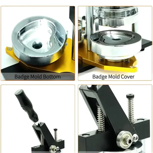 Manual Heart-Shaped Badge Press, with 1000 Heart-Shaped Badge Materials and Cutter, Manual Photo Magnet Badge Maker, Badge Creator Making Tool