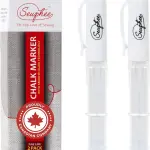Fabric Markers for Sewing – Ergonomic Tailors Chalk Pen with Improved Dosing Wheel for Sharp Lines - Washable Sewing Chalk Marking Pens that are Compatible with Most Fabrics - White and White 2 Pack