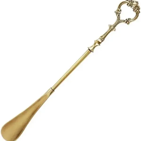 Long Handle Shoe Horn Boot Spoon Easy Wear Helper for Seniors Adults European Design Vintage Brass Shoe Spoon Boot Spoons Shoes Horn,A1