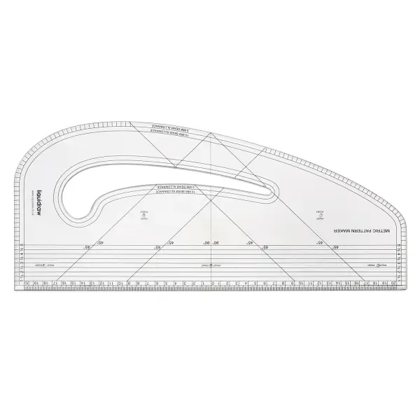 Liquidraw Pattern Maker Ruler - 43 x 19 cm (16.9" x 7.5") | Multipurpose Bevelled Edge Metric Tool for Measuring, Sewing, Cutting & Drafting | Ruler for Dressmaking, Tailoring & Fashion Design