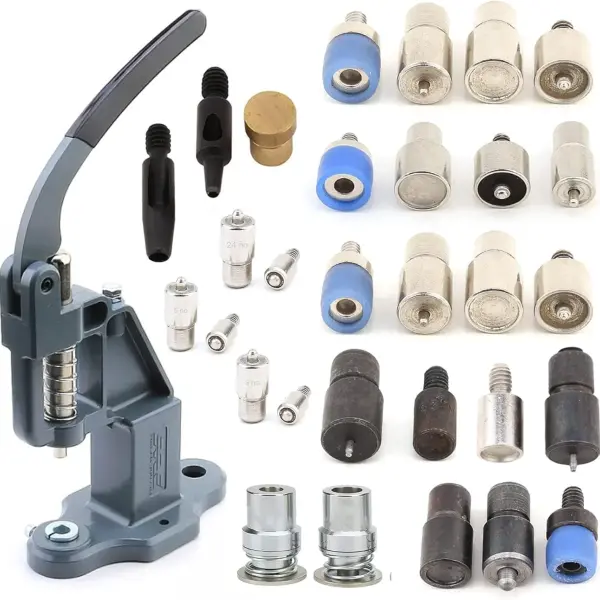 Snaps Rivet Grommet Prong Eyelet Popper Fastener Self Cover Fabric Button Hand Press Machine Set