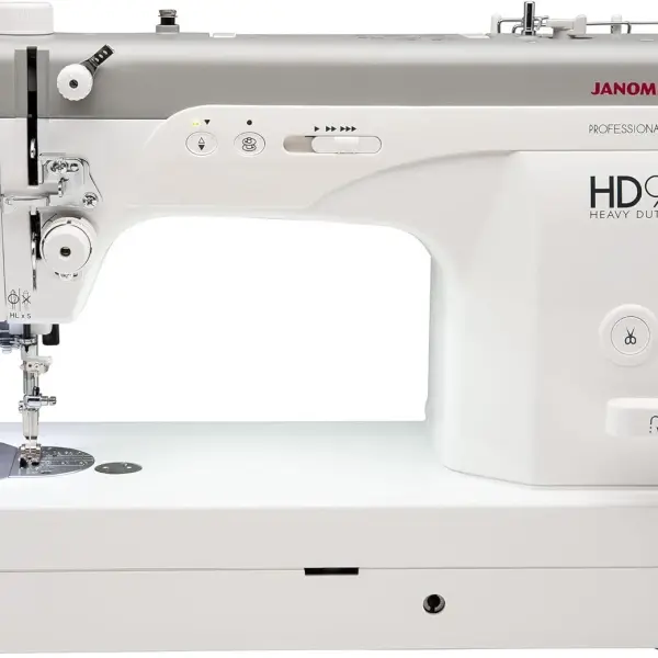Janome HD9V2 Professional Sewing Machine - High Speed Heavy Duty Sewing Machines with Up to 1,600 Stitches Per Minute, Industrial Pretension Threading, and Extension Table, Straight Stitch Only
